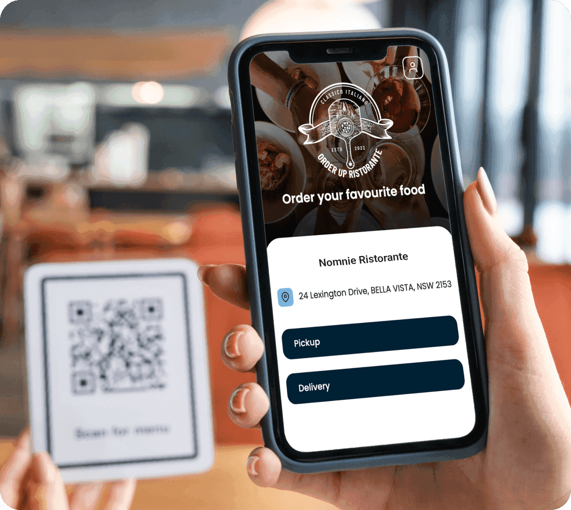 customers use order at table with qr code ordering