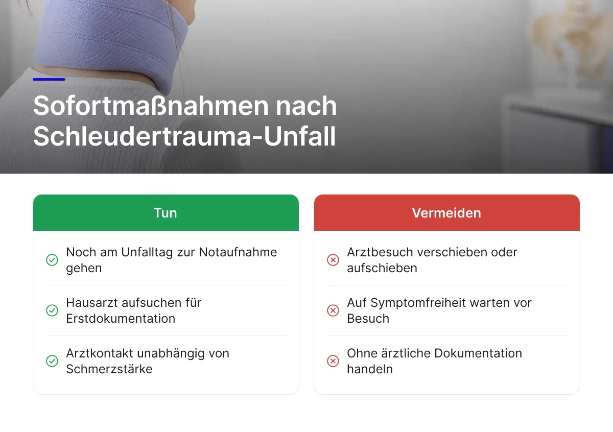 Sofortmaßnahmen nach Schleudertrauma-Unfall