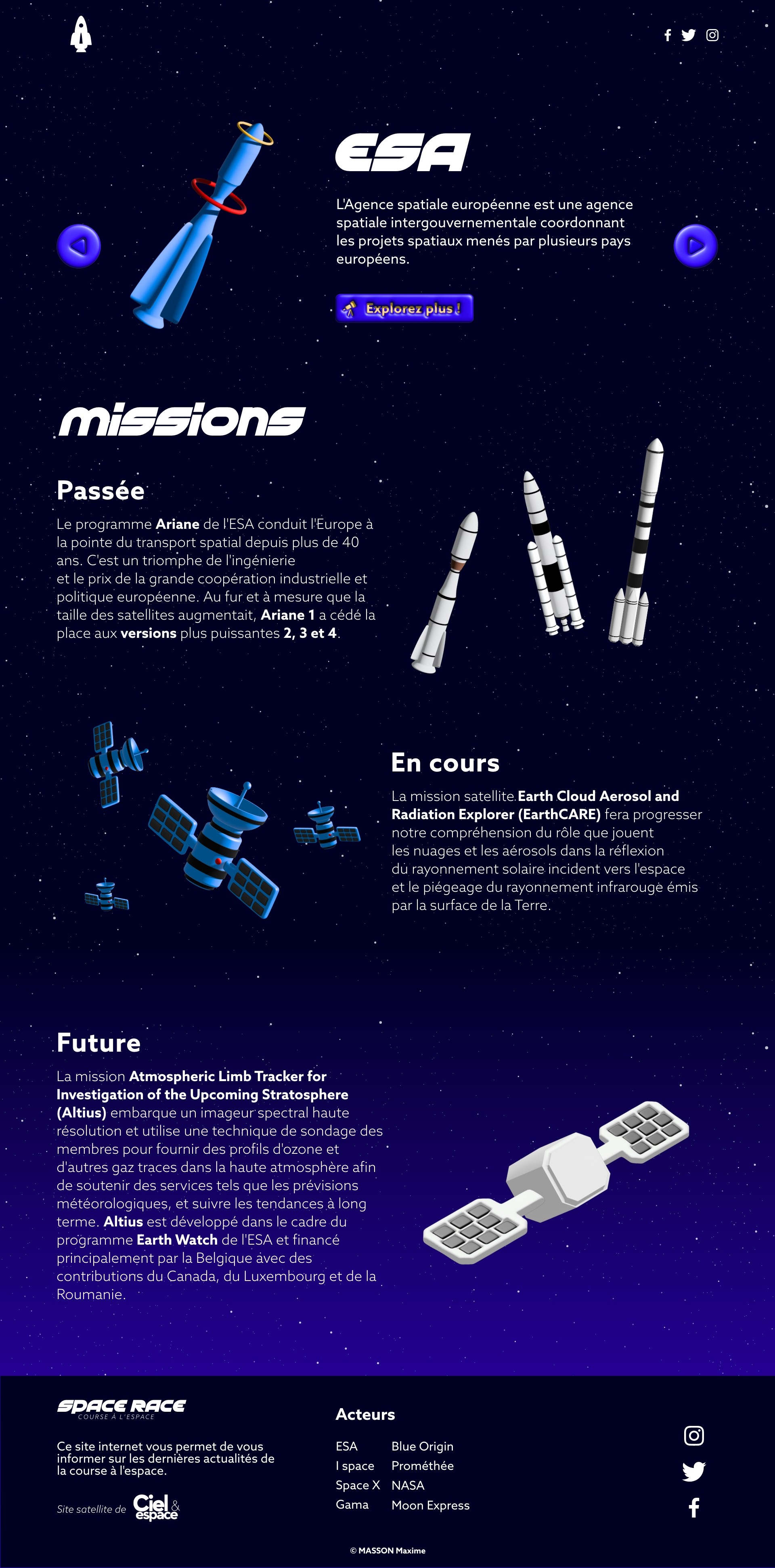 Page acteur Space Race