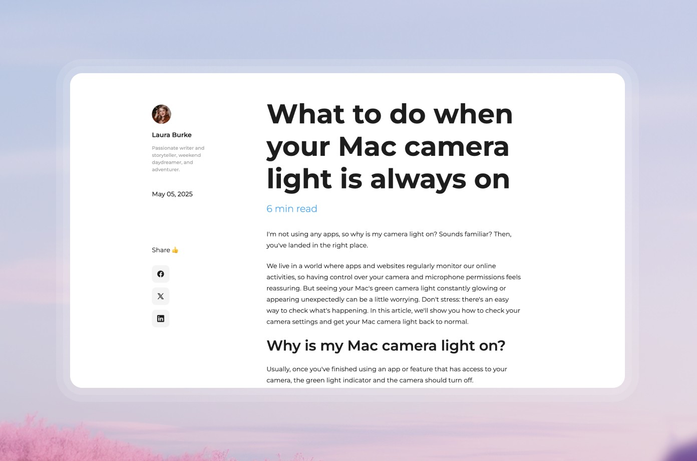 CleanMyMac website UI and layout details — article