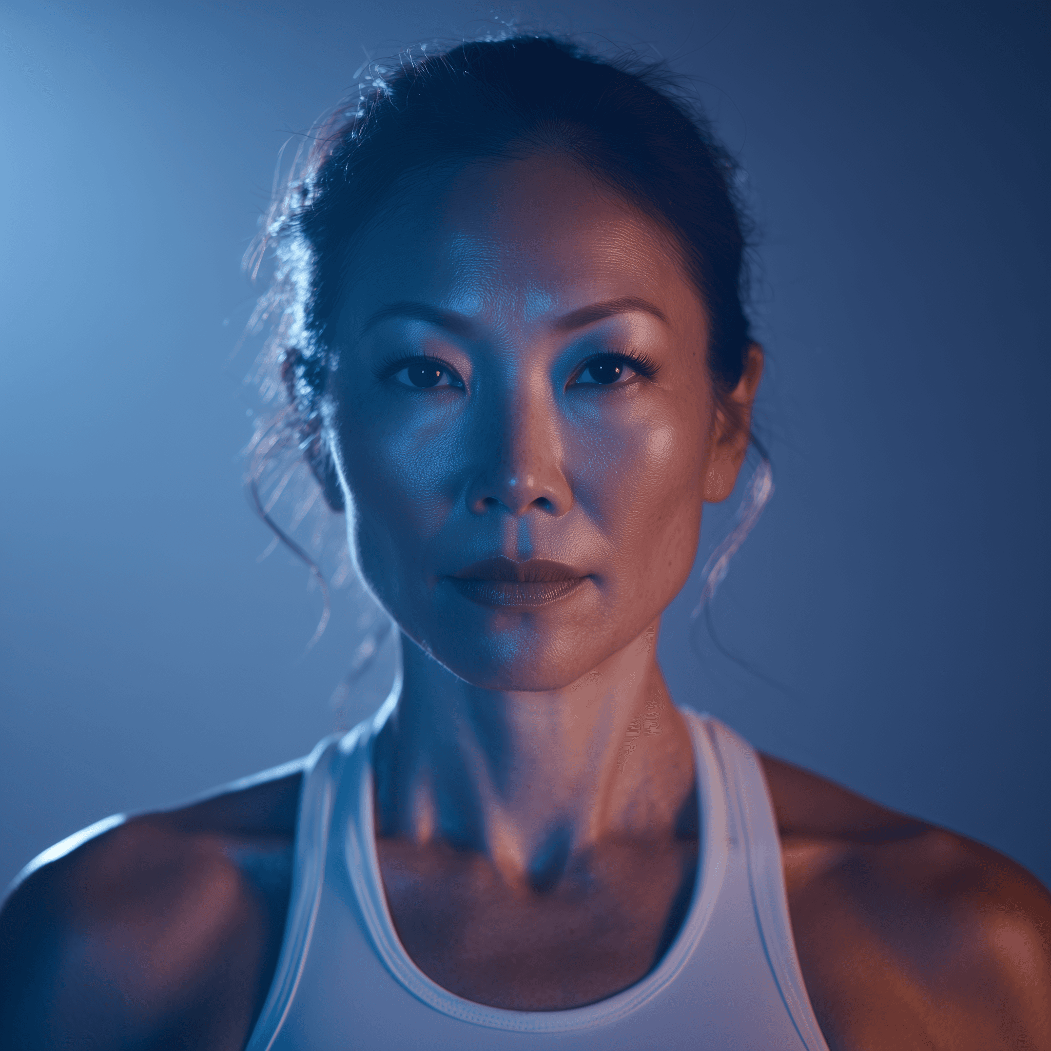 close-up of a female MMA fighter at INNOV8 MMA gym