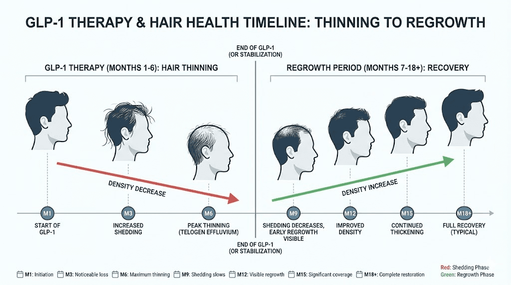 Hair recovery timeline after GLP-1 related telogen effluvium