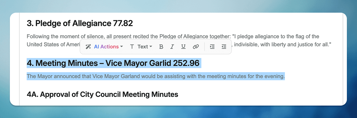 How AI Actions work step 1