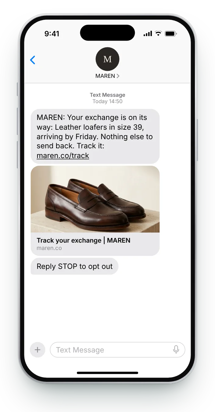 Exchange on its way transactional SMS on an iPhone