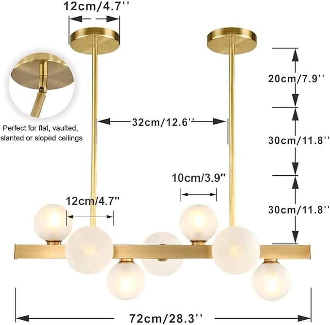 Elegant 7 light chandelier with modern appeal and high-quality craftsmanship.