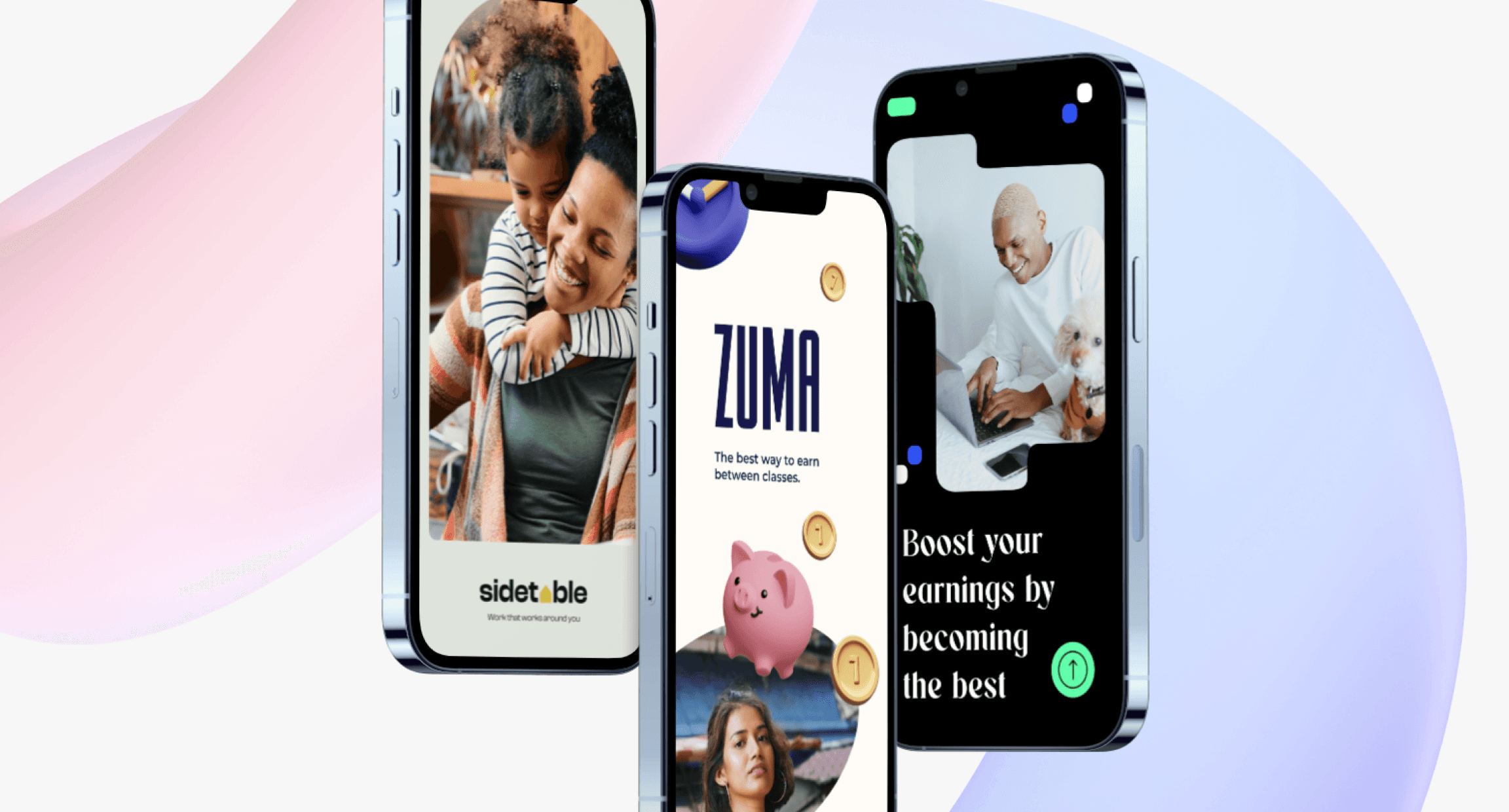 call center uberisation phone mockups