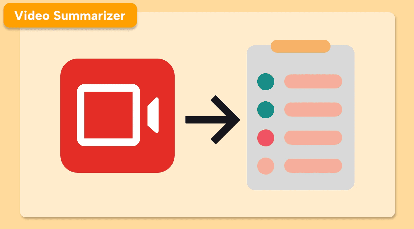  Video summarizer icon with checklist graphic -  Notta AI Summarizer 