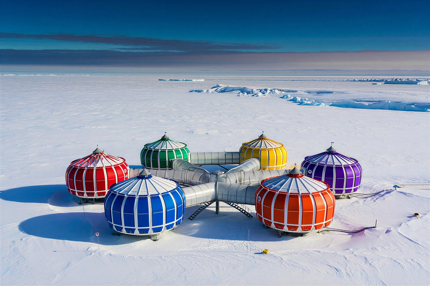 Remote workers campus in the North collaborating virtually from different location