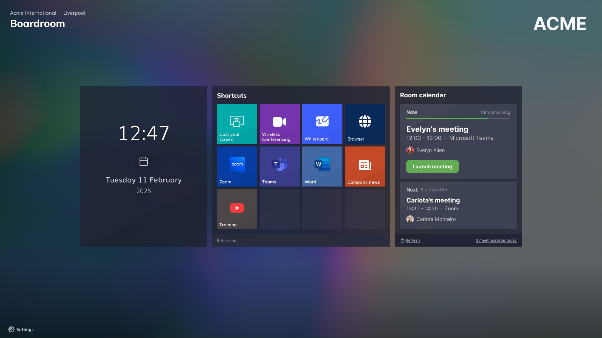 Simplified Launcher home screen that is distraction-free for the end user