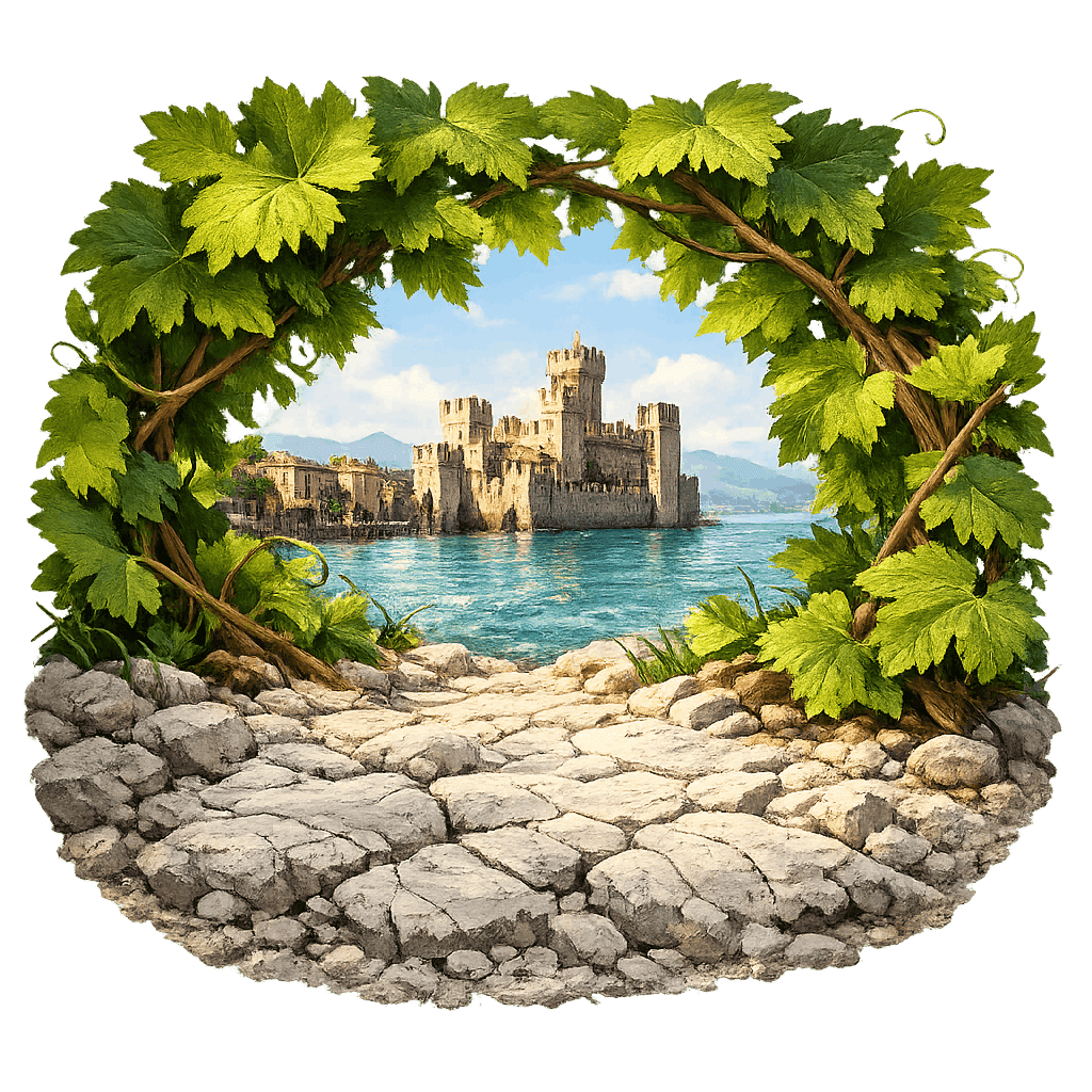 Detailed graphic of the Lugana wine region.