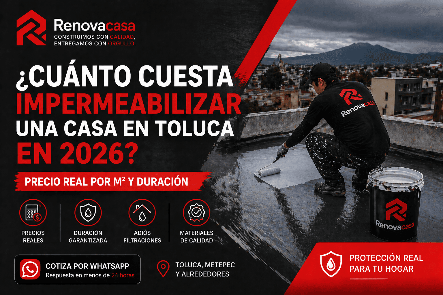 precio real por m² para impermeabilizar en Toluca en 2026