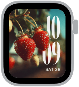 strawberry fields Apple Watch face preview 2 featuring summer.