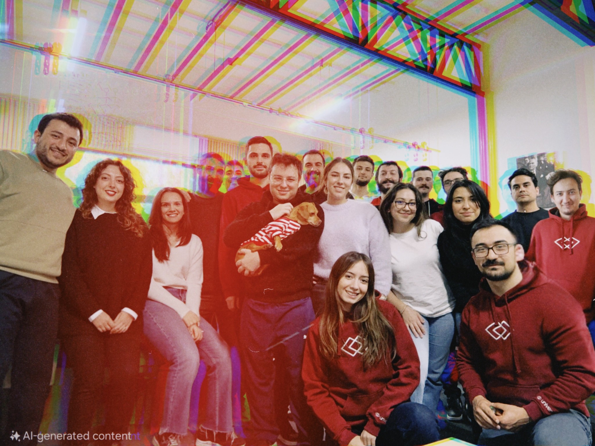 a warm-toned blurred office meeting scene