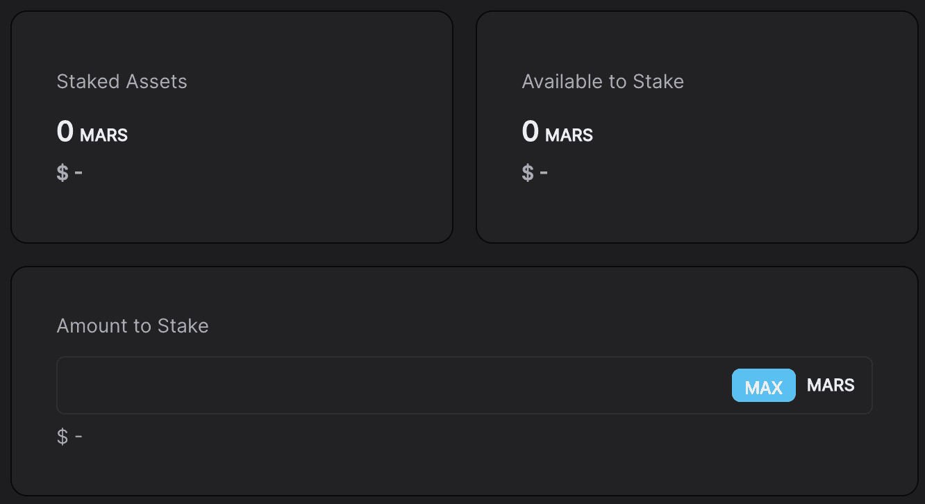 Select MARS amount to delegate