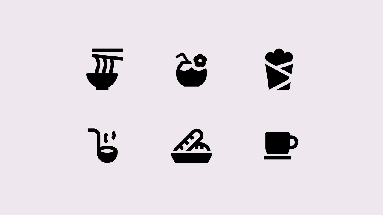 Nova Solid Food Icon Set