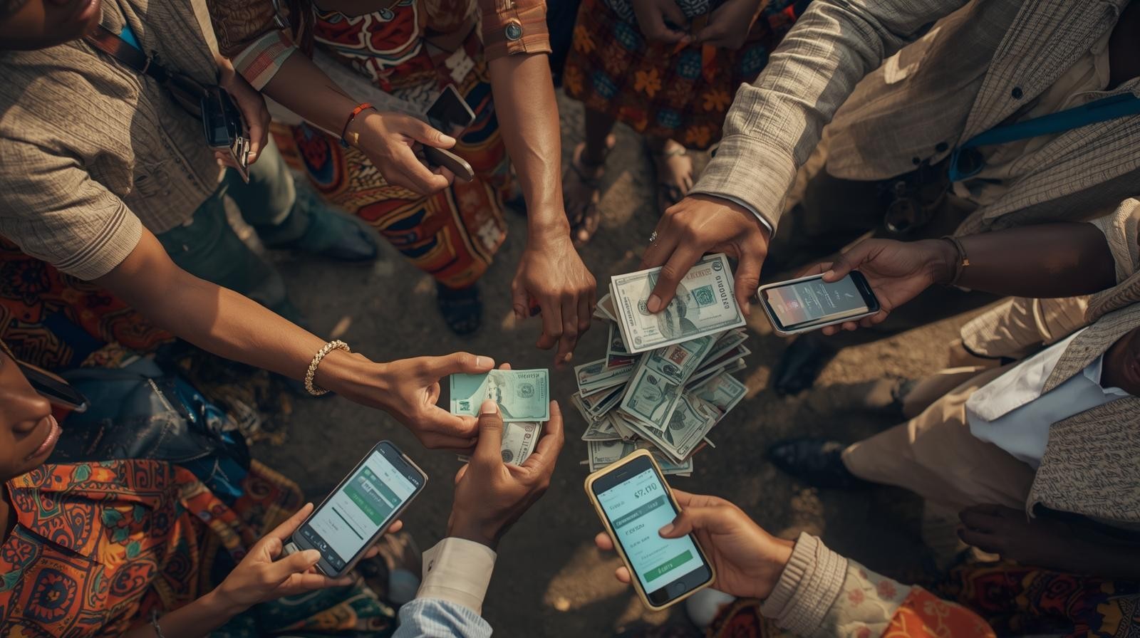 People giving their donations