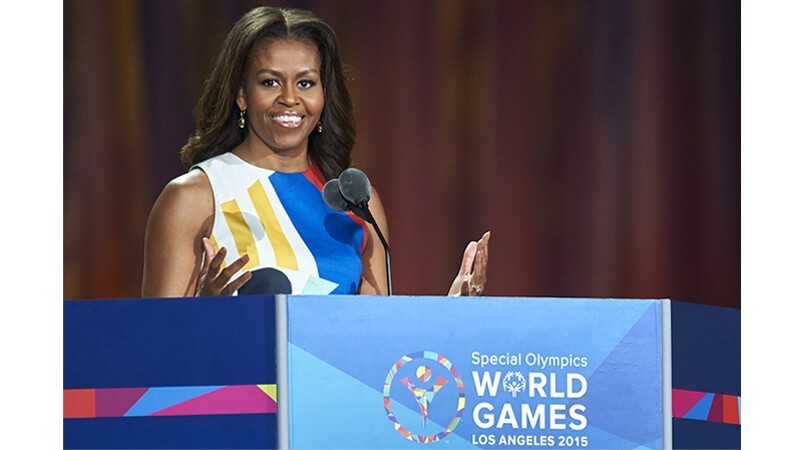 Michelle Obama speaks at Special Olympics