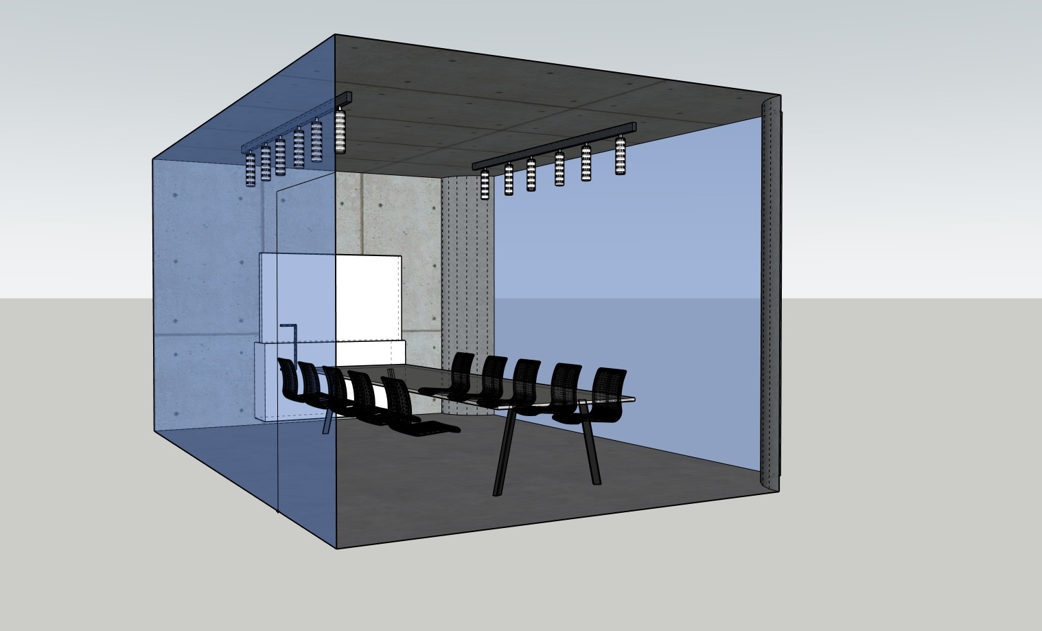 glass meeting room render