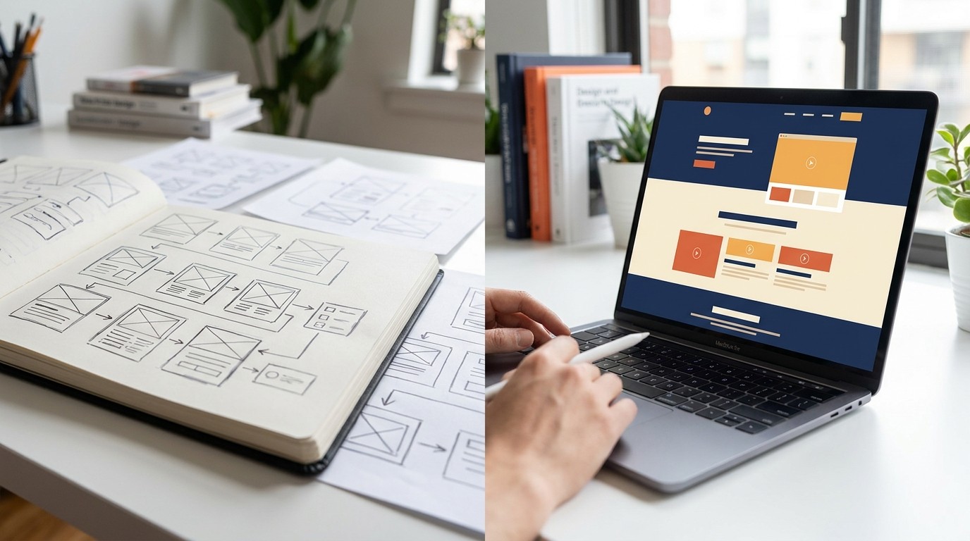 Vom Wireframe zum UI: der Unterschied zwischen UX und UI Design im Arbeitsprozess