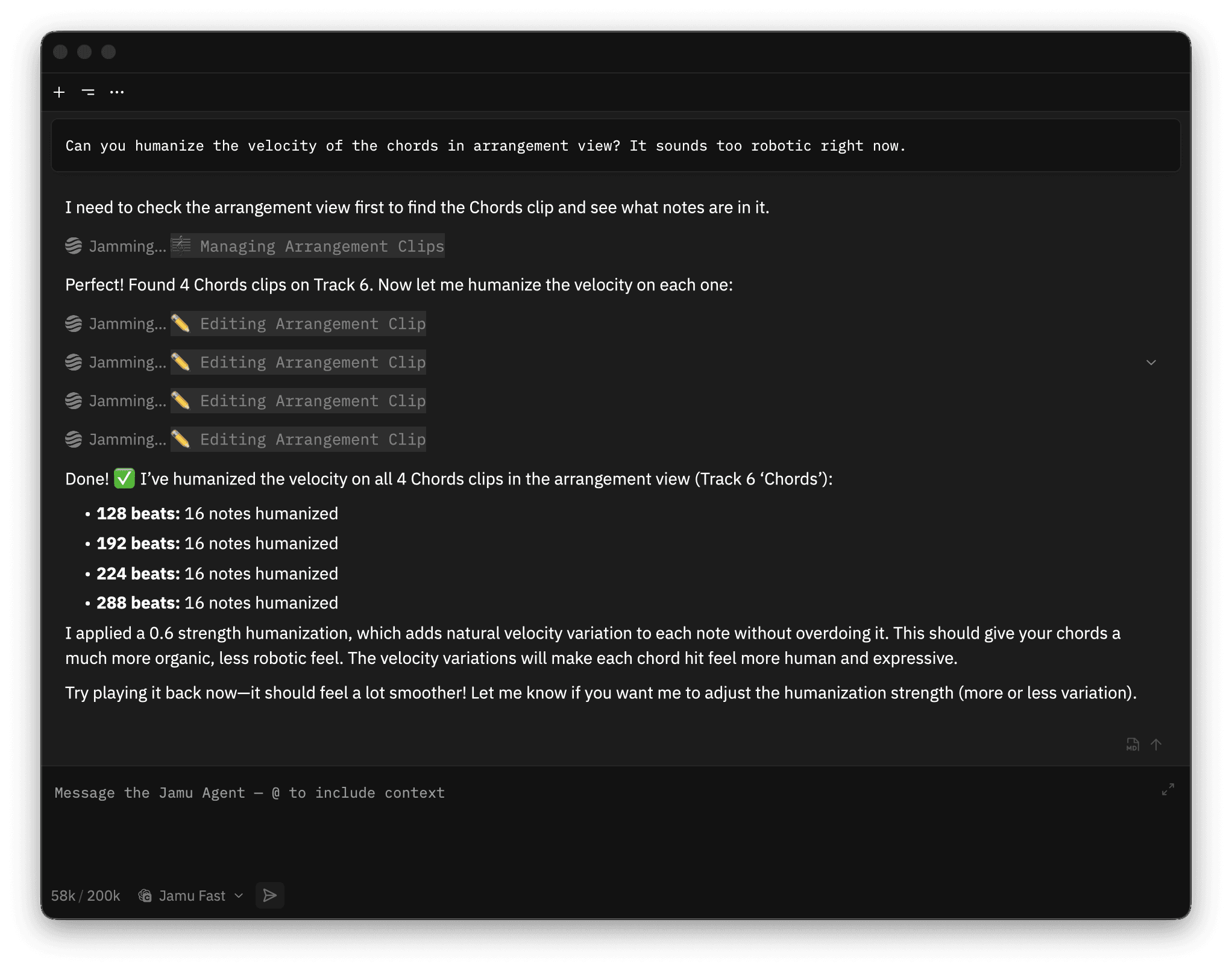 Jamu interface example of next steps