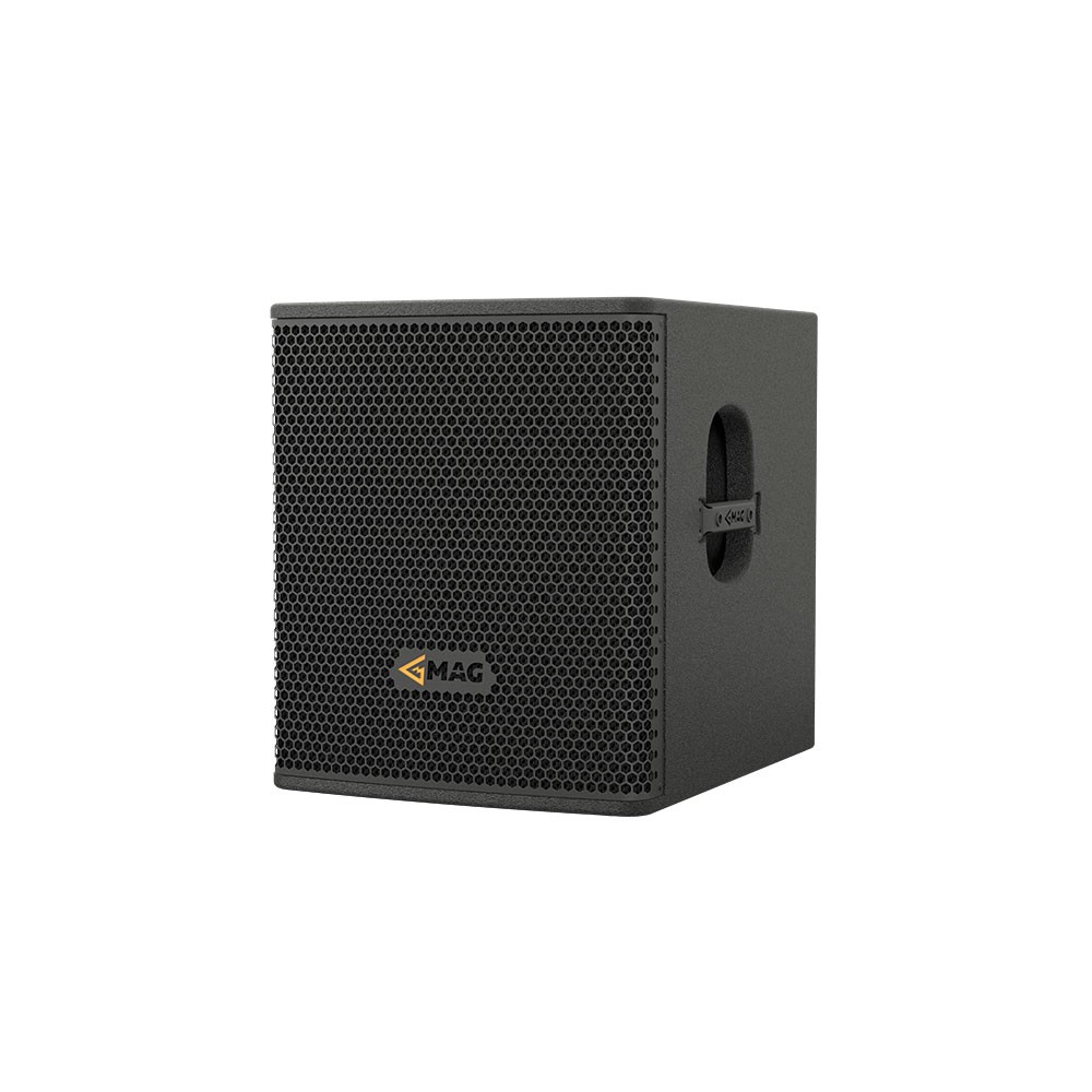 Black MAG speaker with black mesh grille and handle.