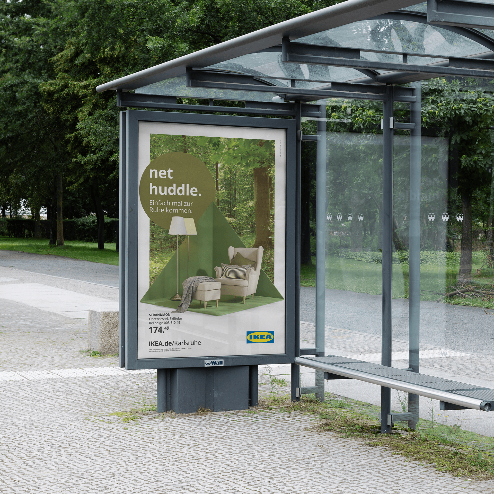 IKEA Karlsruhe net huddle outdoor poster connecting home comfort with nature and everyday life.