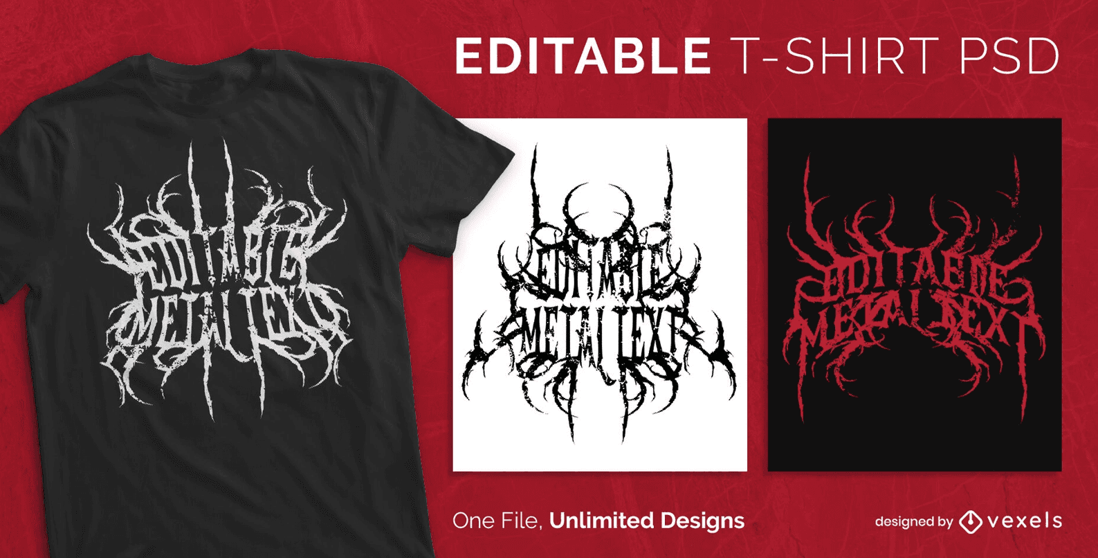 metal text tshirt template