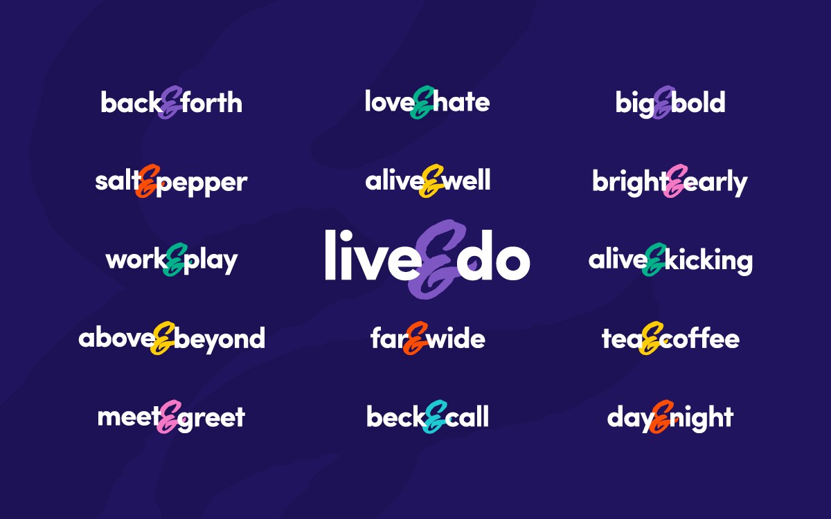 A blue bakgound with rows of colourful logos