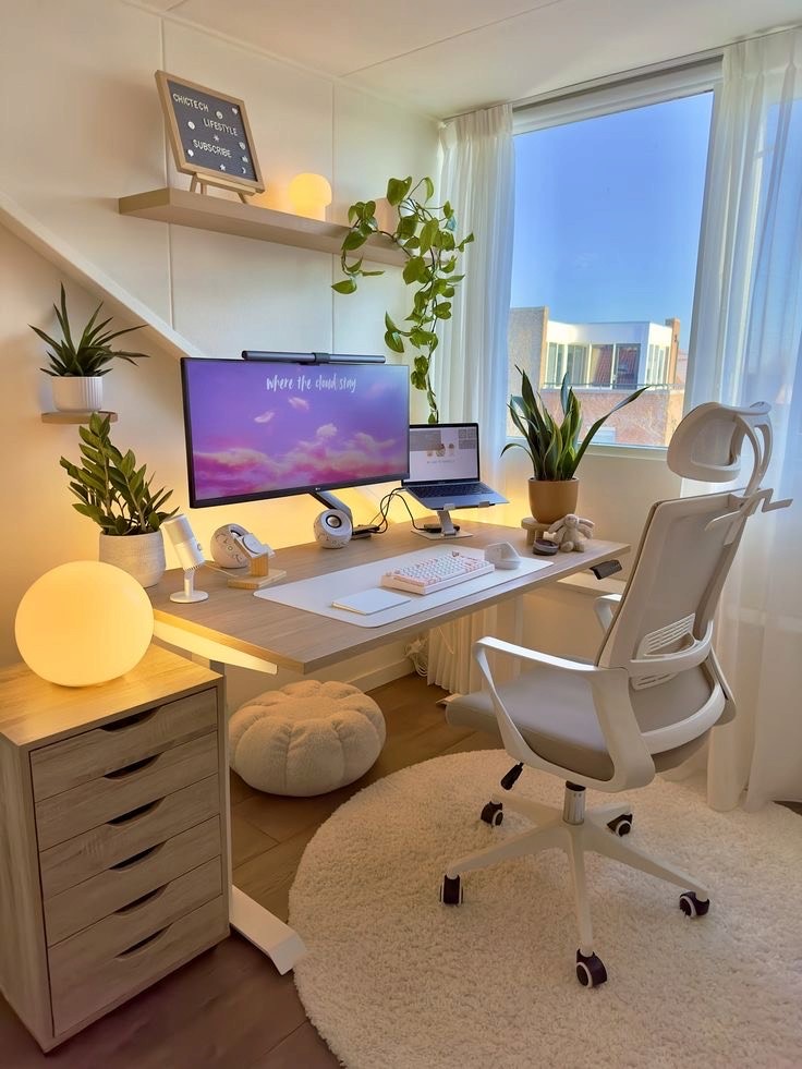 Copywriter sitting at a desk