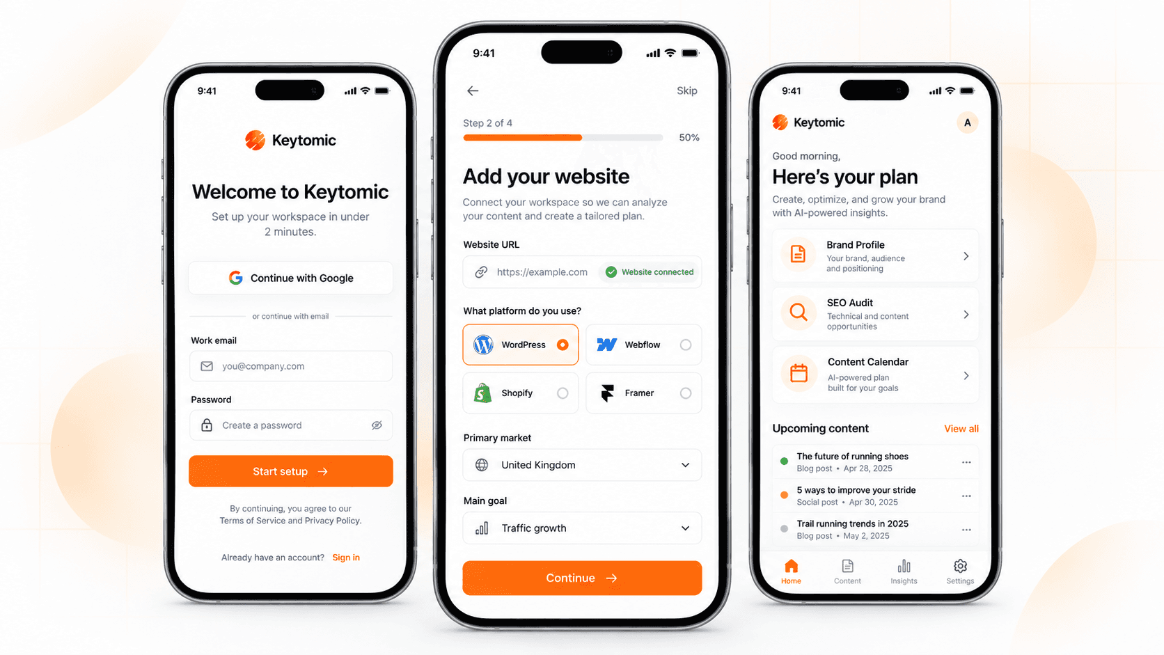 mobile experience in Keytomic
