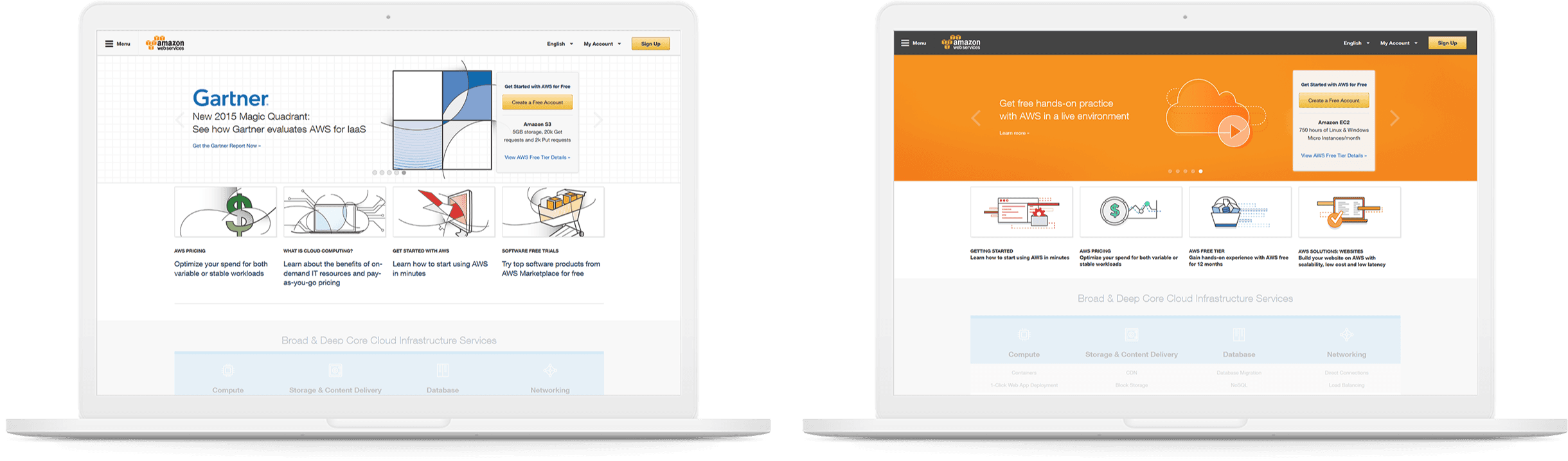 A person wearing headphones sits at a desk with a large curved monitor displaying graphic design software, surrounded by a laptop, smartphone, and potted plant, creating a modern workspace setup.