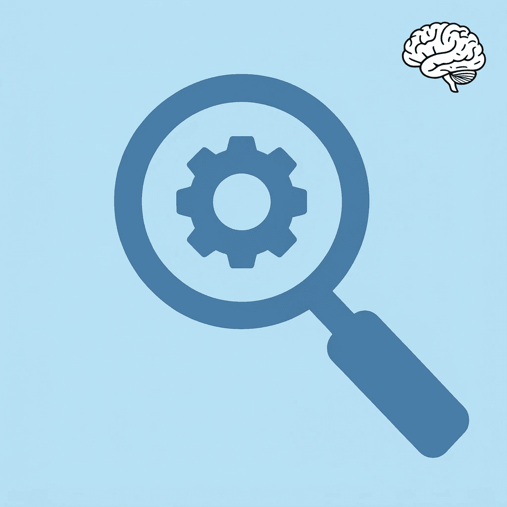 Magnifying glass focusing on AI training and firm-specific risk parameters