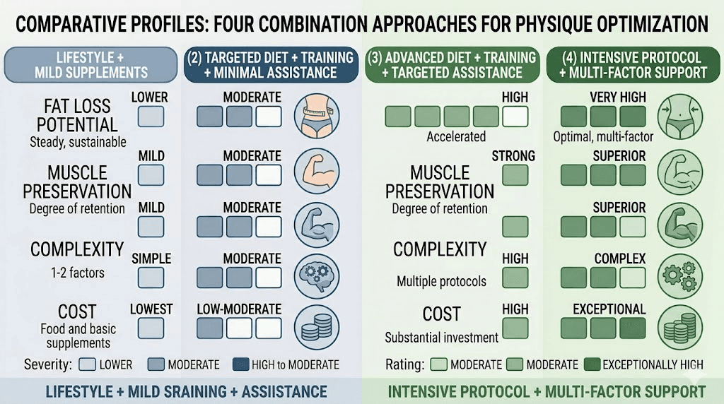 Tirzepatide combination therapy comparison chart sermorelin creatine stacking options