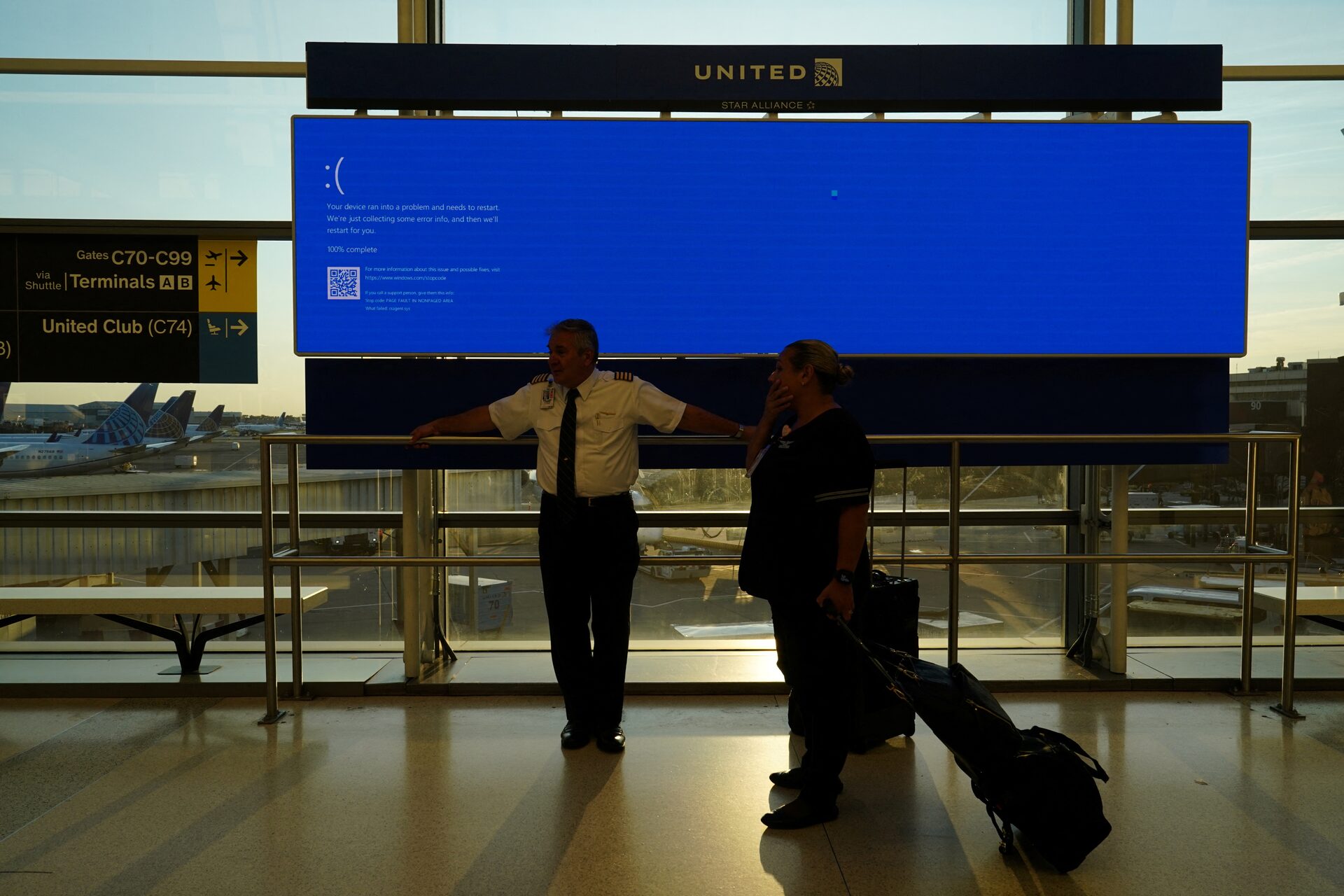 crowdstrike outage at airport. Credit: Bing Guan/REUTERS