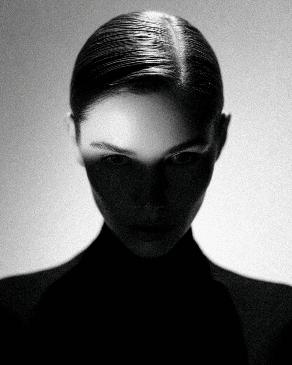 a blurry photo of a person standing in front of a wall