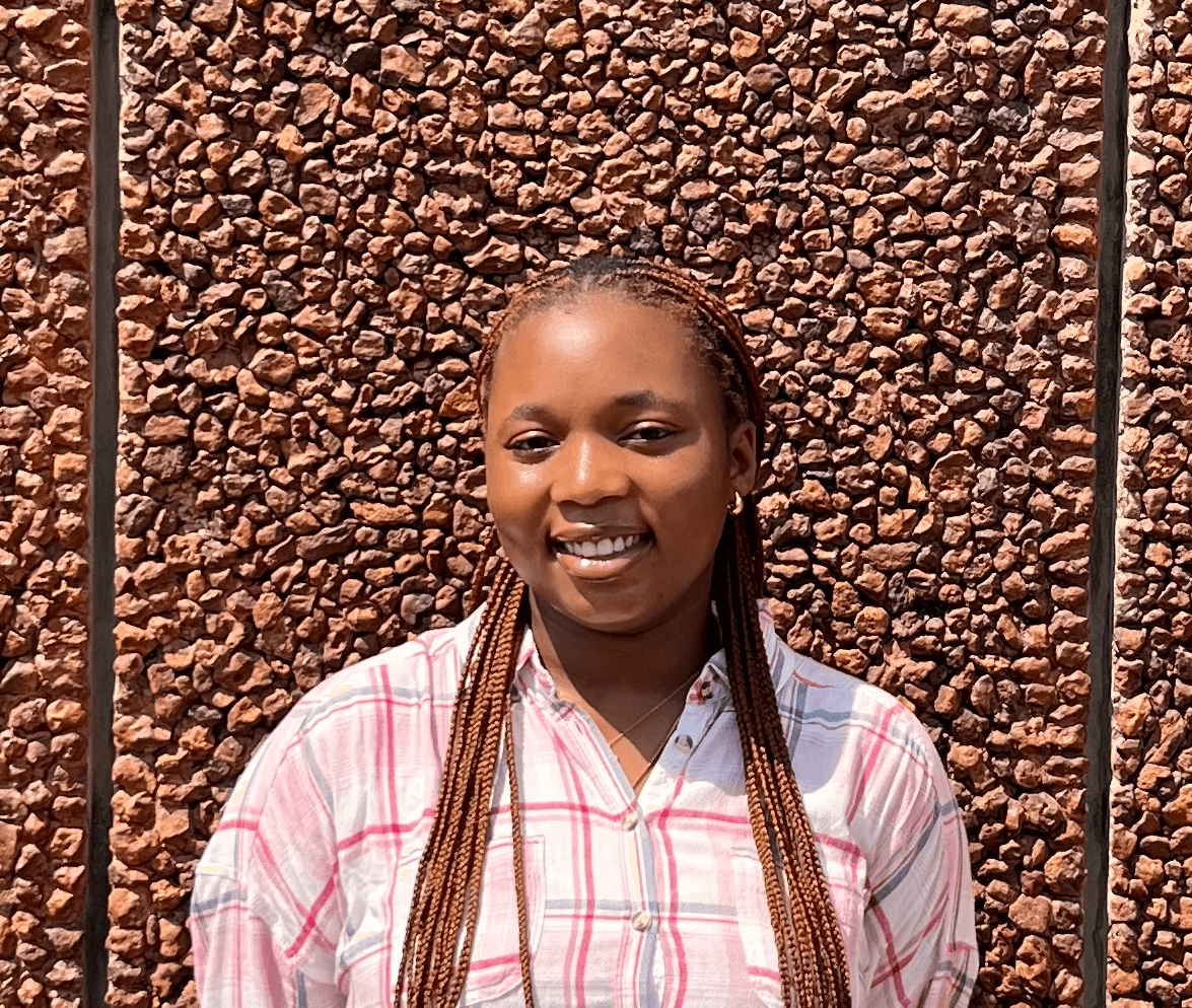 A young girl smiling