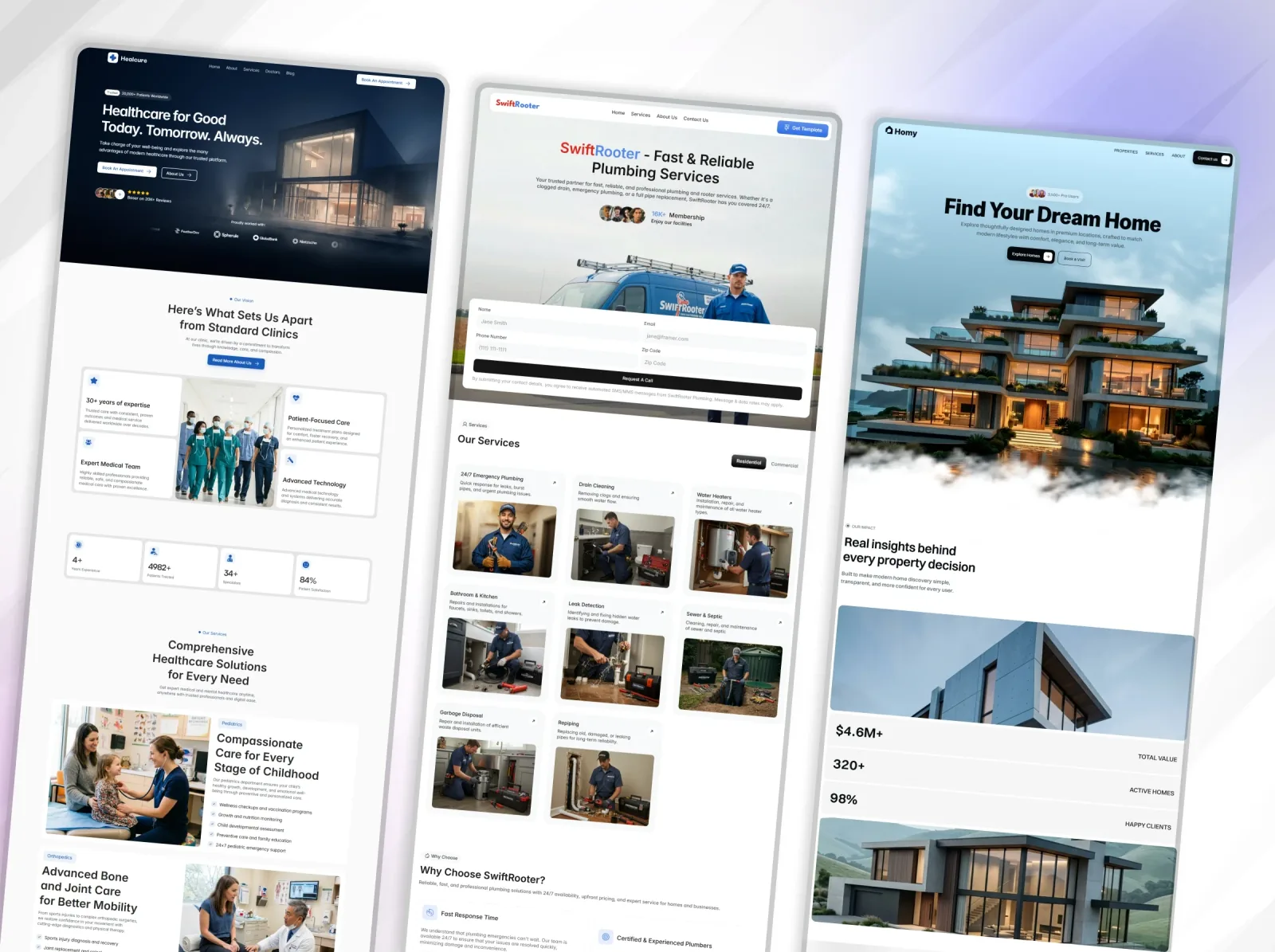 3D concept of customizable website templates