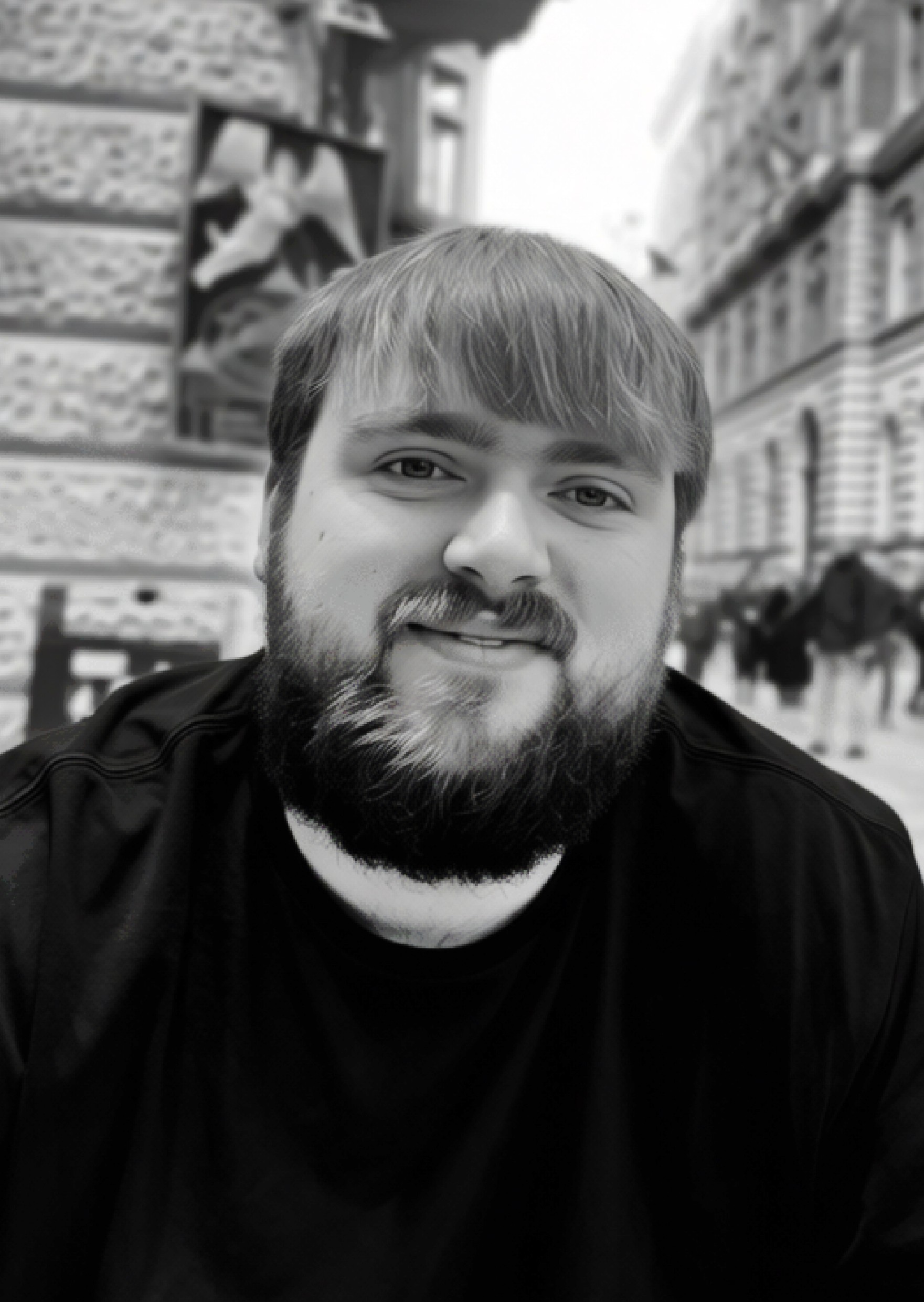 grayscale photo of woman in white and black stripe shirt