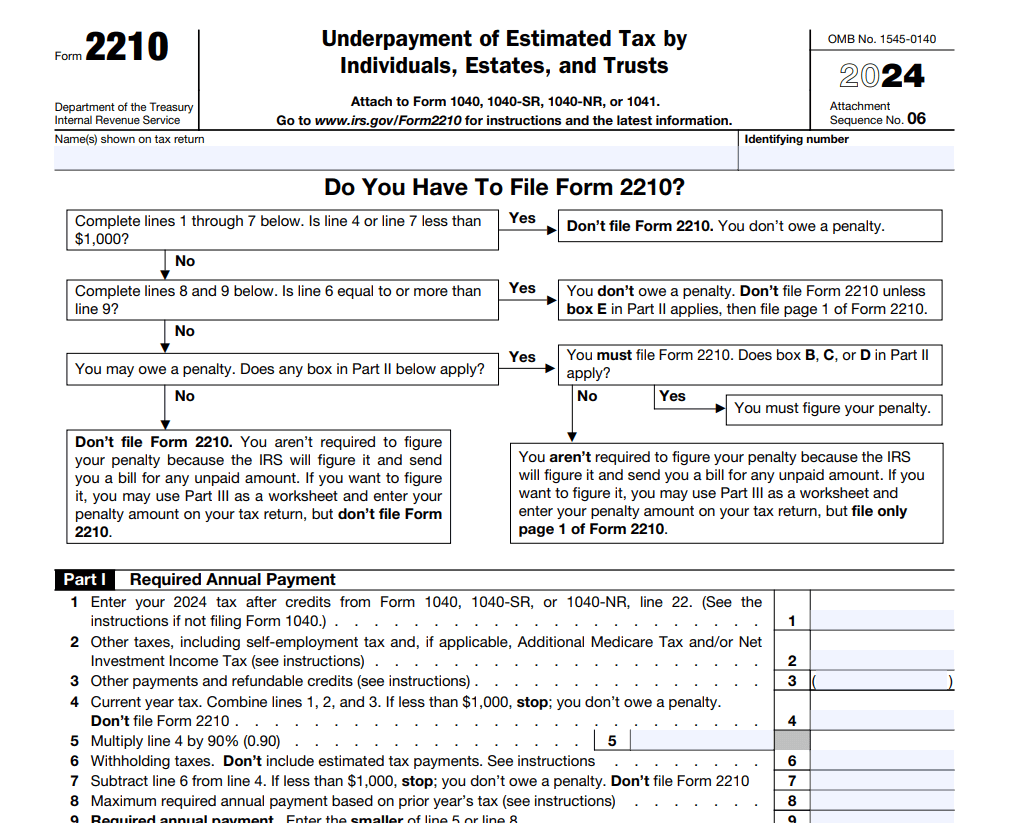 What is Form 2210 and Why It Matters for Founders