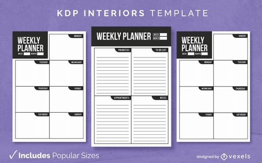 kdp planner template