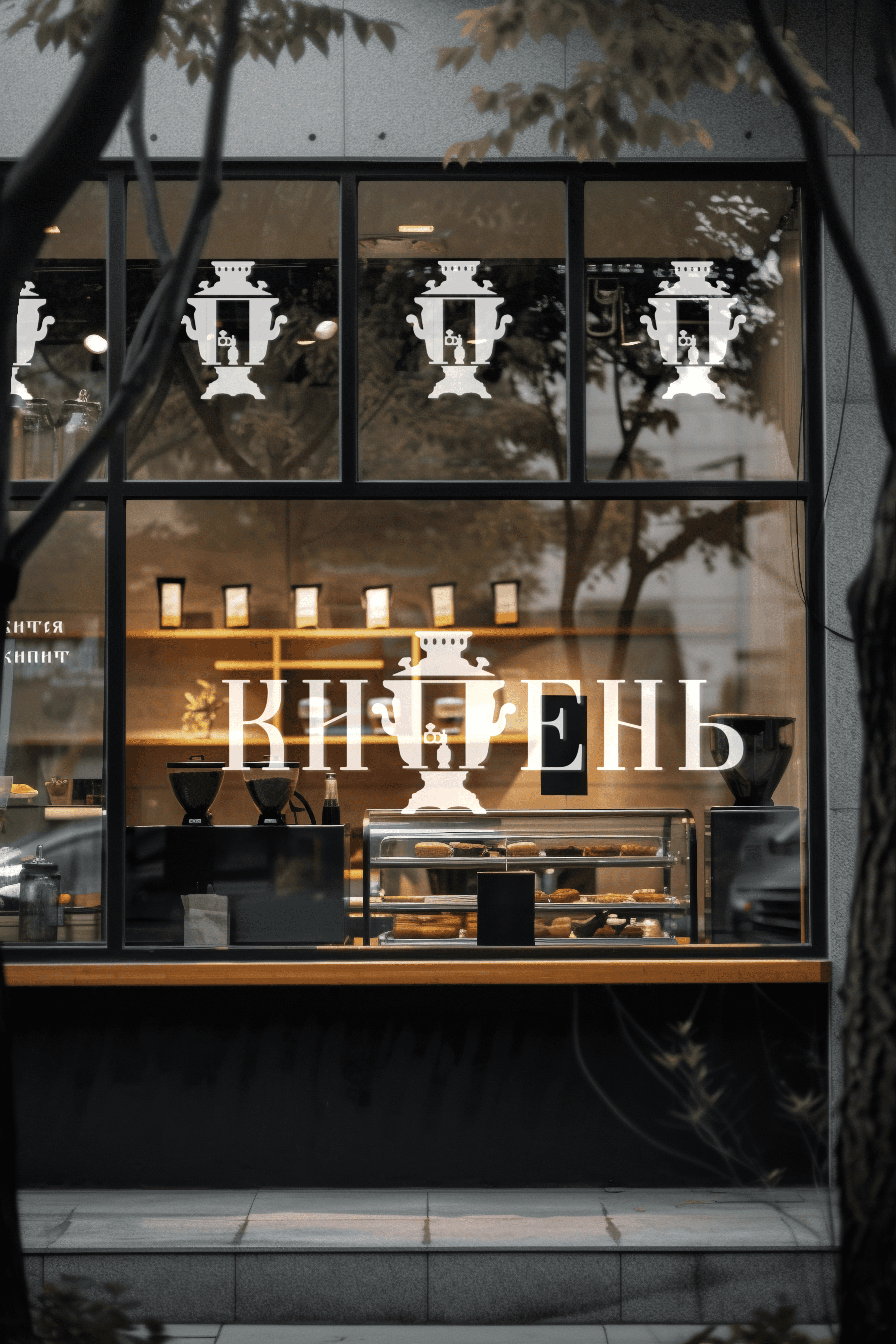 "Kipen" title with samovar icon and food.