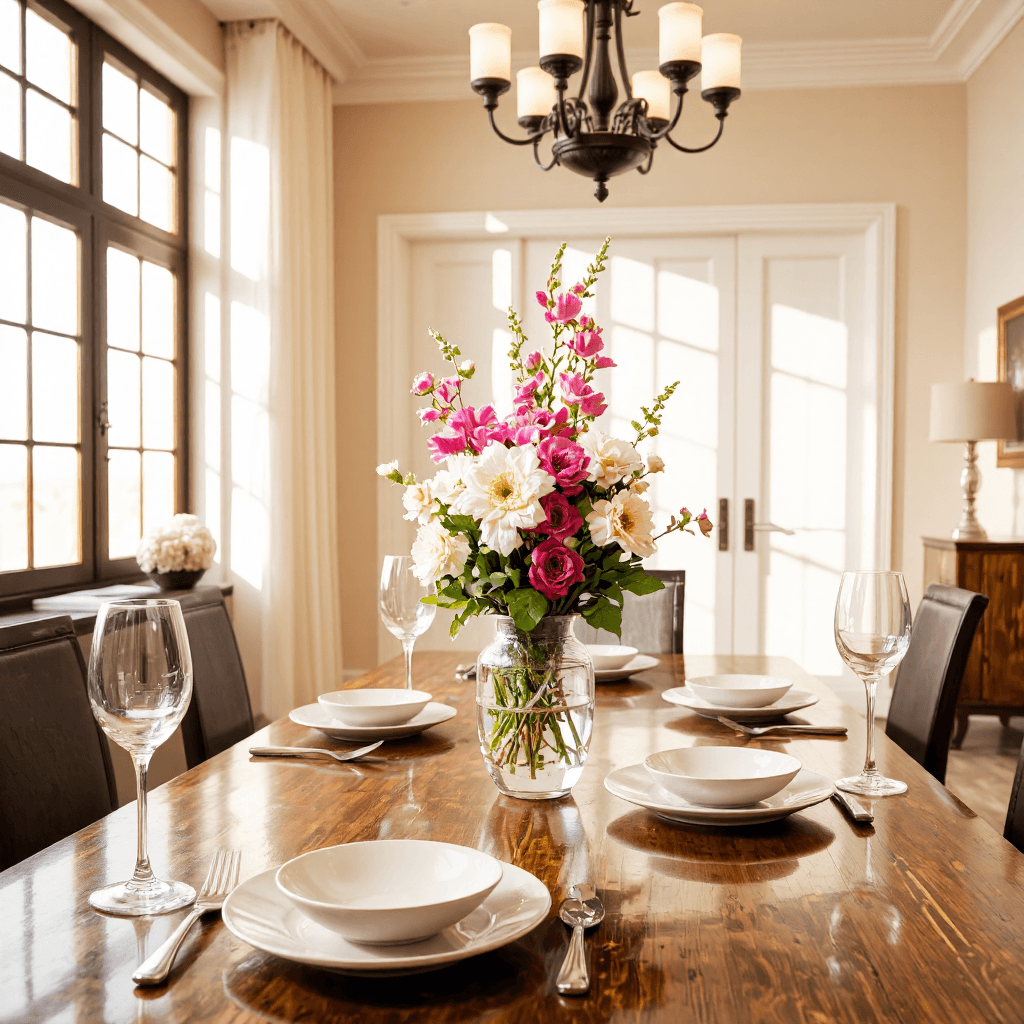 product photography of dining room decor