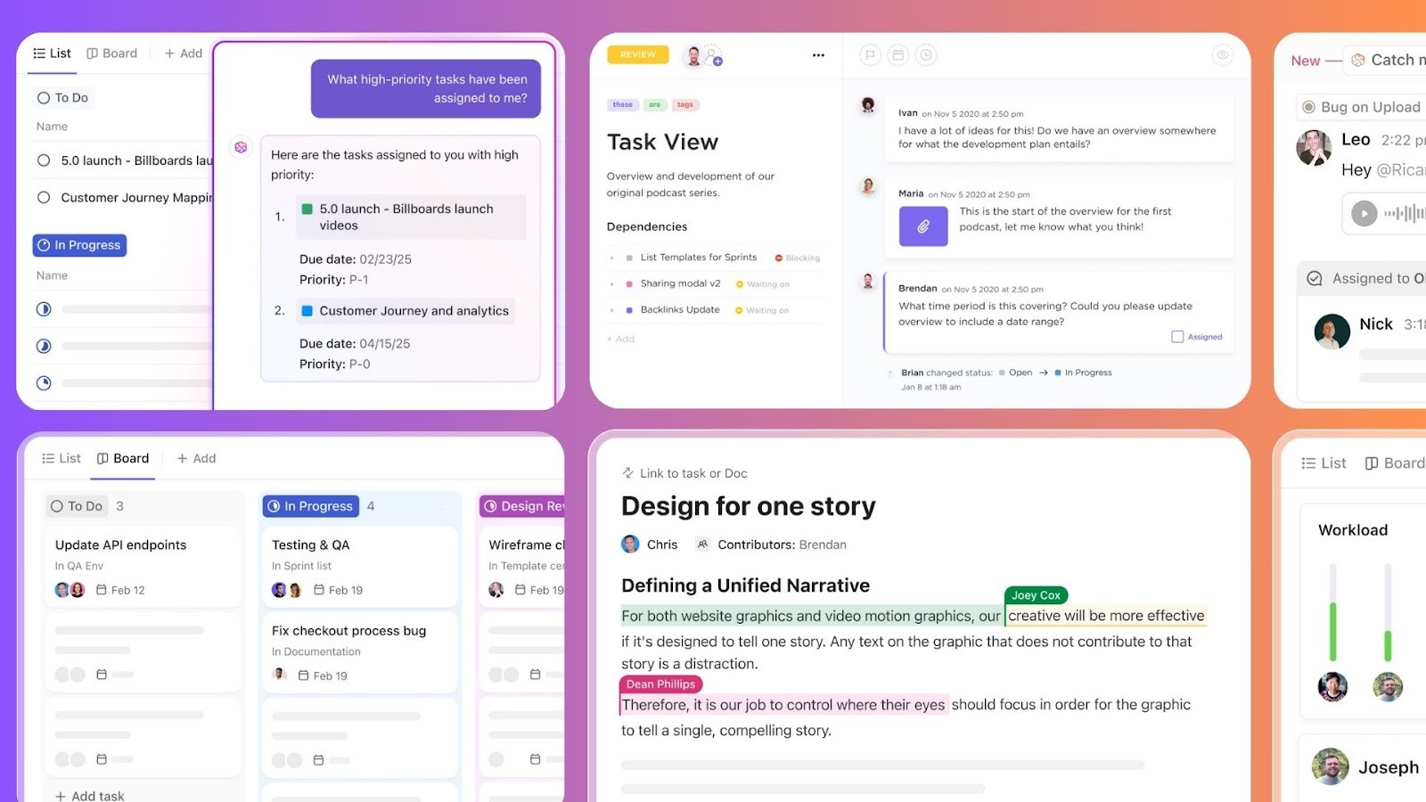 ClickUp's all-in-one creative productivity platform