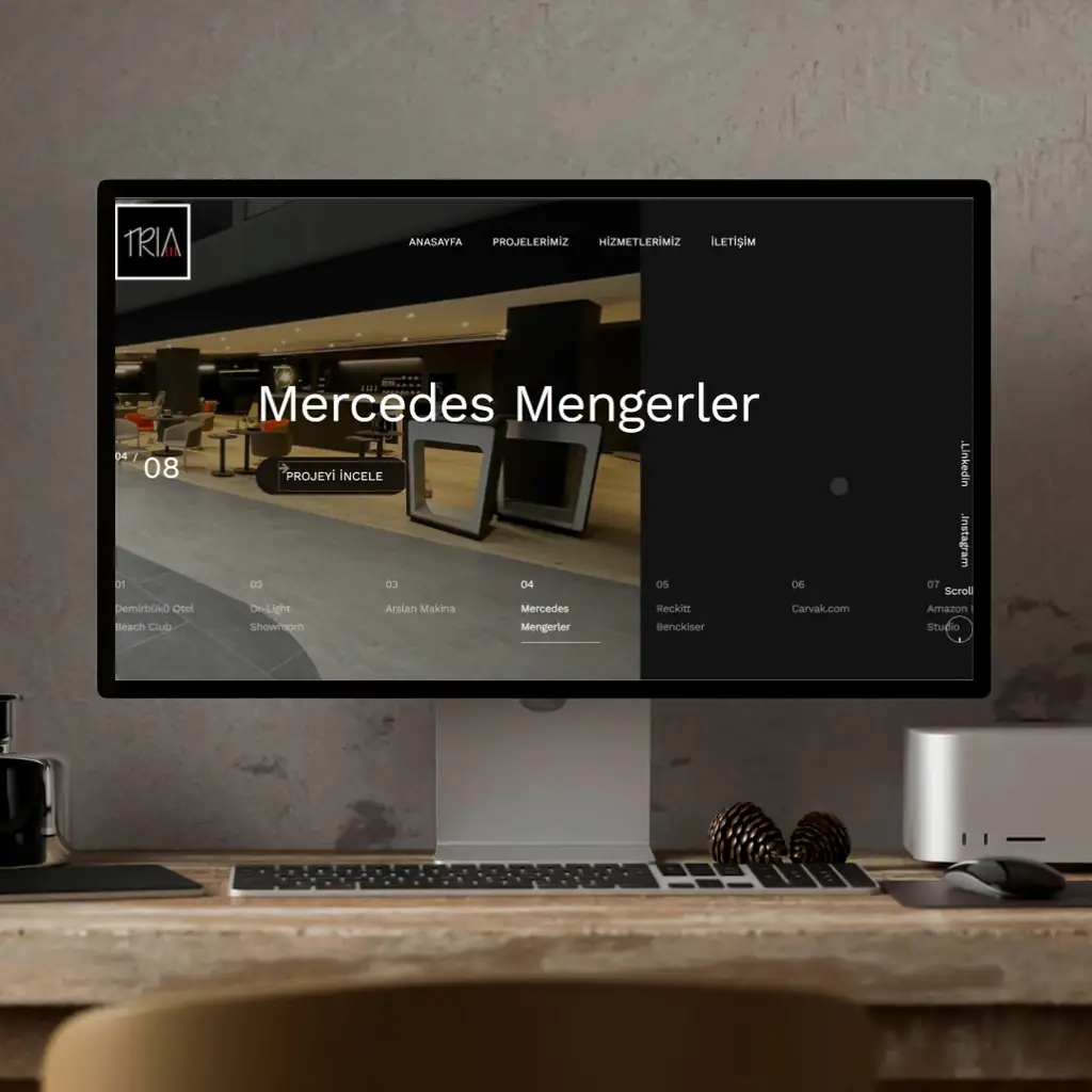 Corporate website design project for Tria Design