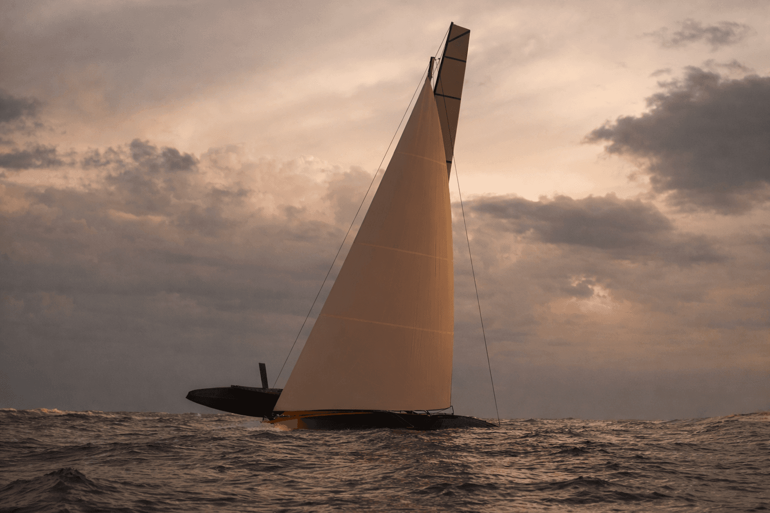 Custom racing yacht concept by Ronan Ohier, designed for speed, agility, and optimal performance in competitive sailing conditions.