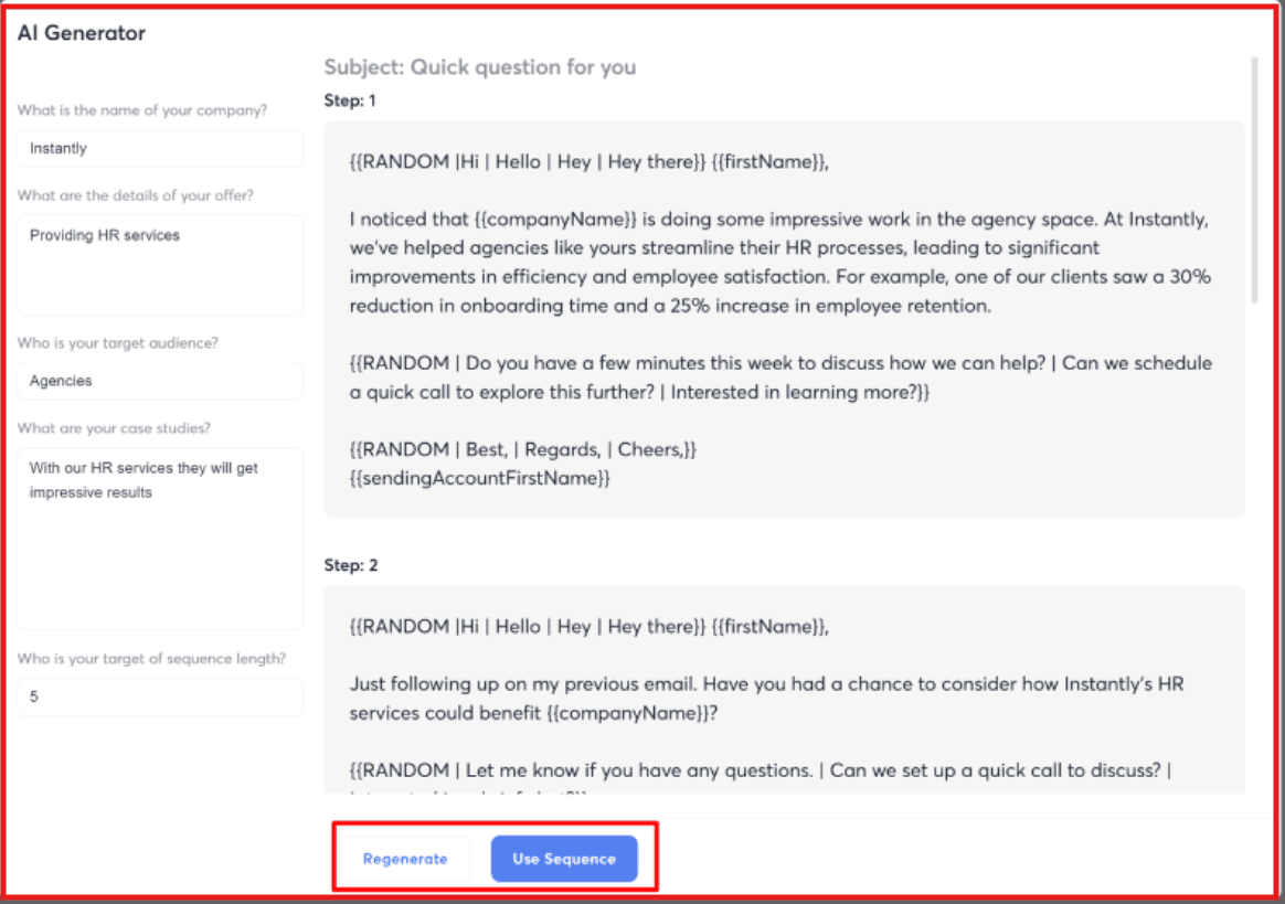 AI Sequence writer to build sequences