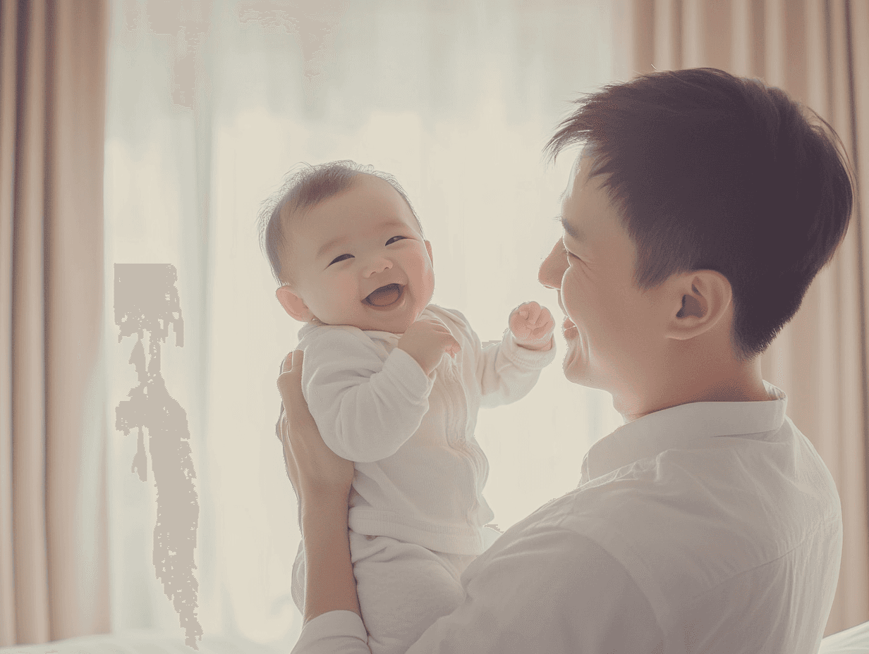 3 month old baby with father