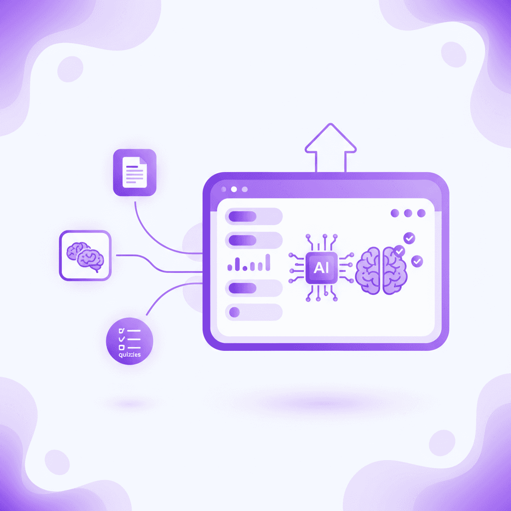 Penseum's unified dashboard combining flashcards, quizzes, and AI chat.