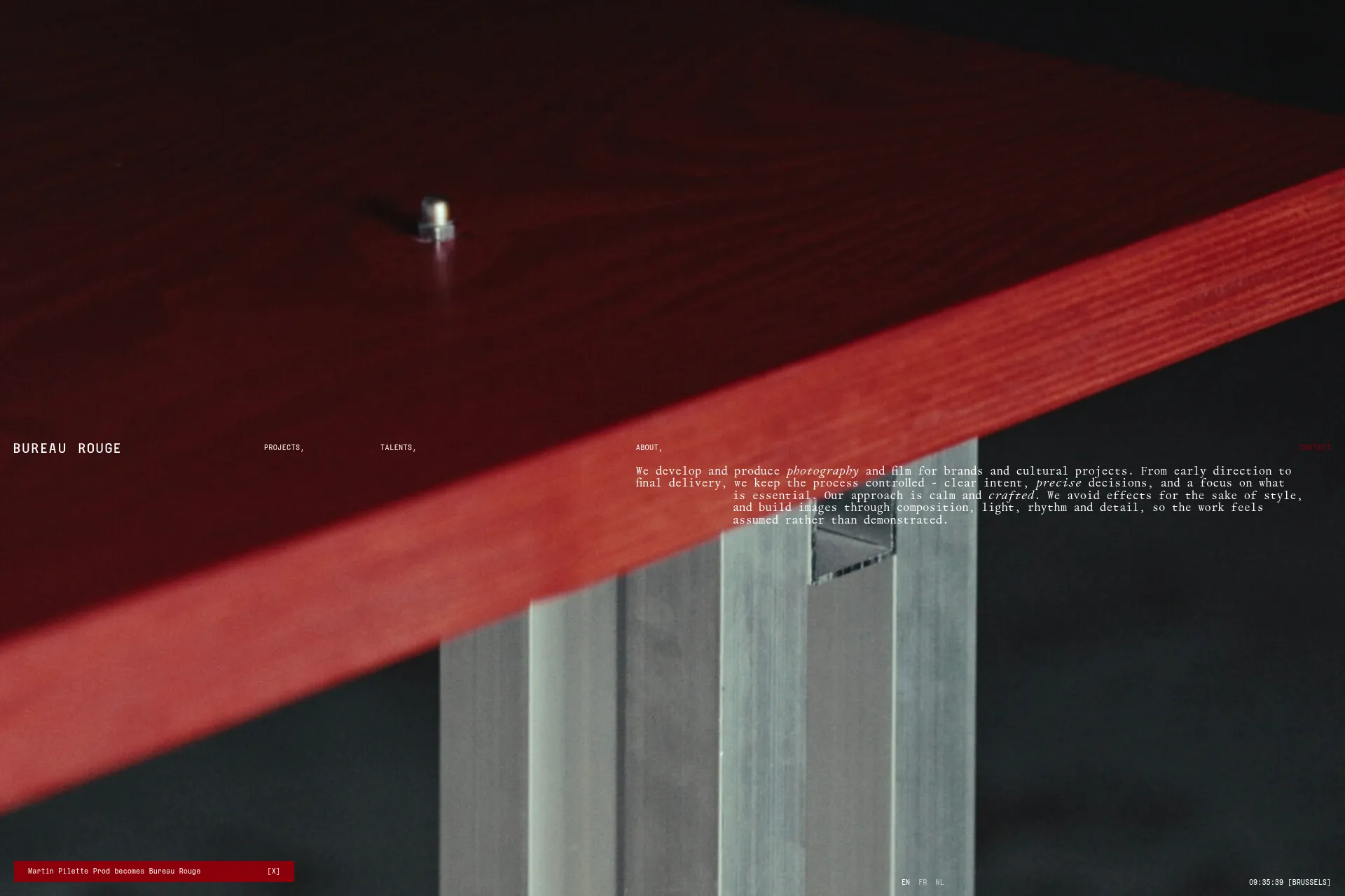 Screenshot of Bureau Rouge website