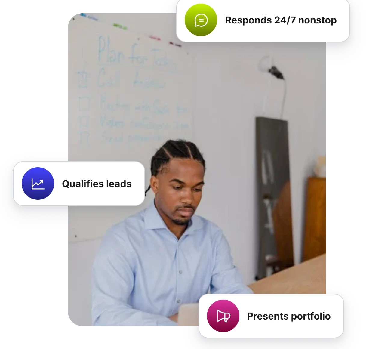 AI agent for agency owners presenting portfolio